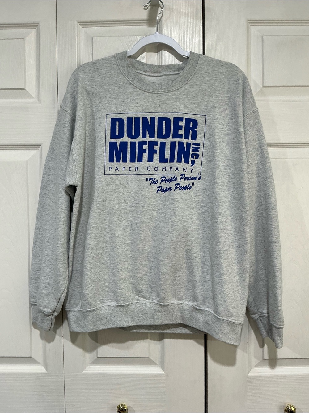 🤎 The Office Ripple Junction Dunder Mifflin Gray and Blue Crewneck Sweatshirt L